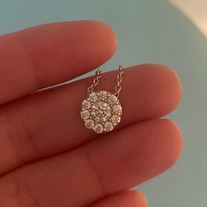 Hearts On Fire Fulfillment 18k White Gold Diamond Halo Pendant Necklace